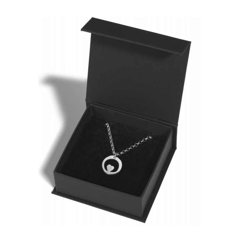 עדי סידלר שרשרת נירוסטה לב במעגל... | תליון יהודי